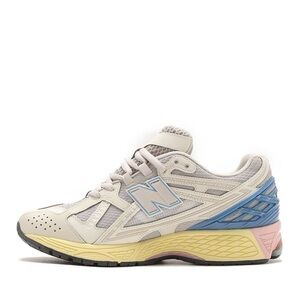 New Balance Women's Cream and Blue Sneakers